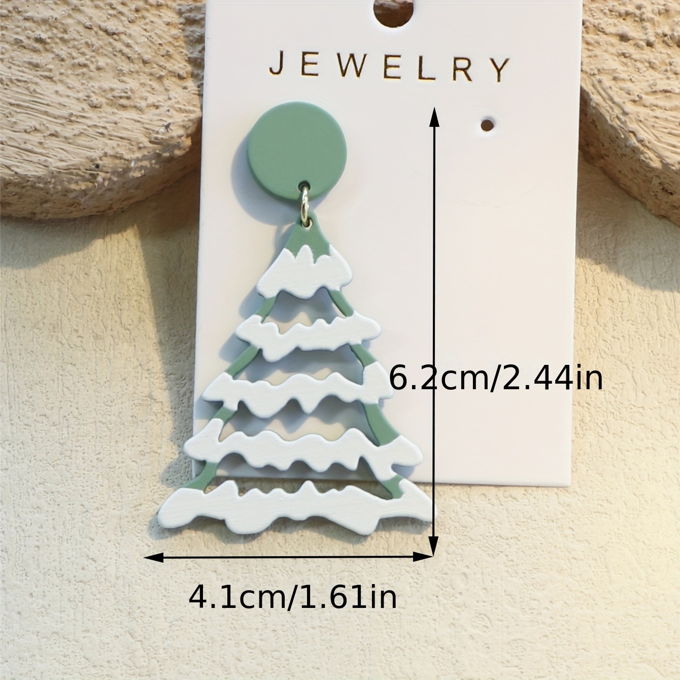 Women's Christmas Hollow-Out Light Green Tree Earrings